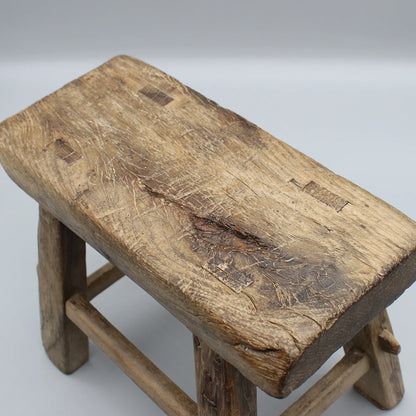 Old Chinese Kitchen Stool, Mortise and Tenon Jointed Stool, Small Functional Table, Kids Chair