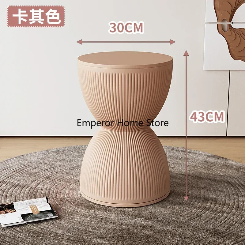 Round Stool Children Plastic Shoe Changing Coffee Table Low Stool Dresser Chair Hourglass Shaped Entrance Hall Furniture 발받침