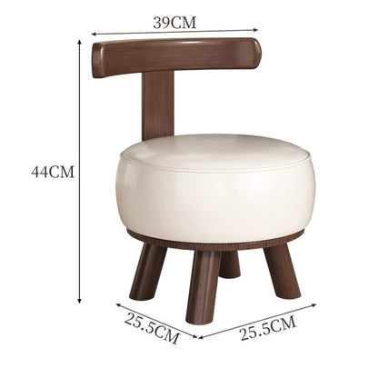 Solid Wood Rotating Stools Household Low Backrests Small Chairs Living Room Sofas Soft Bags Shoe Changing Stools Children Design