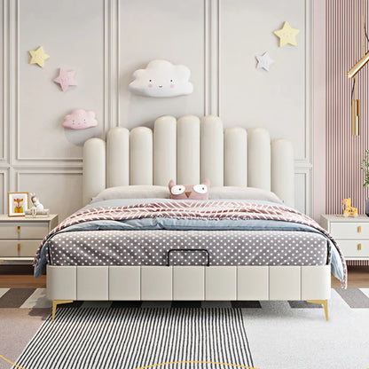 Princess Modern Childrens Bed Elegant Leather Villa Loft Children Beds Comferter Luxury Kinderbett Bedroom Set Furniture