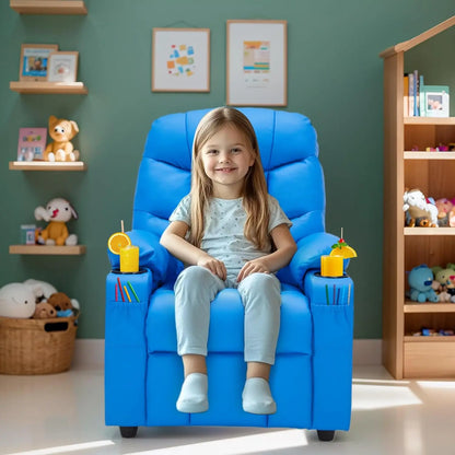 Sillón reclinable de cuero para niños de 3 a 12 años