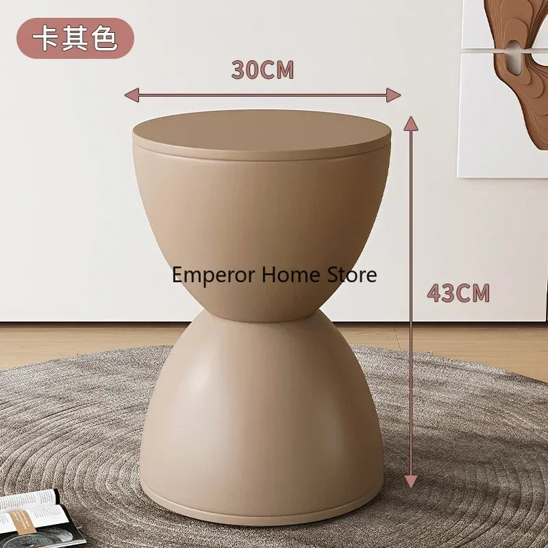 Round Stool Children Plastic Shoe Changing Coffee Table Low Stool Dresser Chair Hourglass Shaped Entrance Hall Furniture 발받침