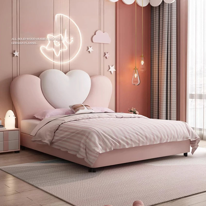 Lit pour enfants princesse rose moderne mignon Queen Size lits pour enfants Comferter luxe Cama Infantil meubles maison