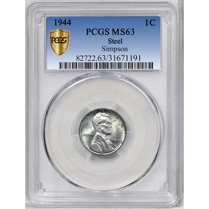 Pièce de 1 cent de blé américain de 1944 Pièces de classement Objets de collection de haute qualité Pièces classées NGC PCGS Étui de support Cadeaux de Noël