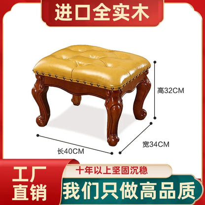 Small Kitchen Chair Coffee Table Adult Stool Living Room Solid Wood Backrest Children Chair Home Leather Low Stool 원목의자 Stuhl