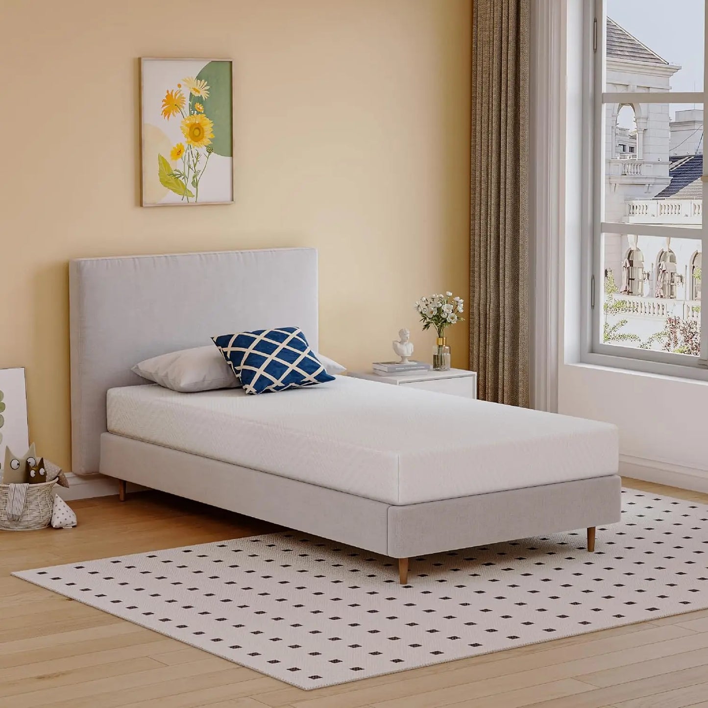 Matelas double dans une boîte, matelas de 8 pouces pour lit d'enfant, lit simple, lit superposé individuel, mousse à mémoire de forme, fermeté moyenne