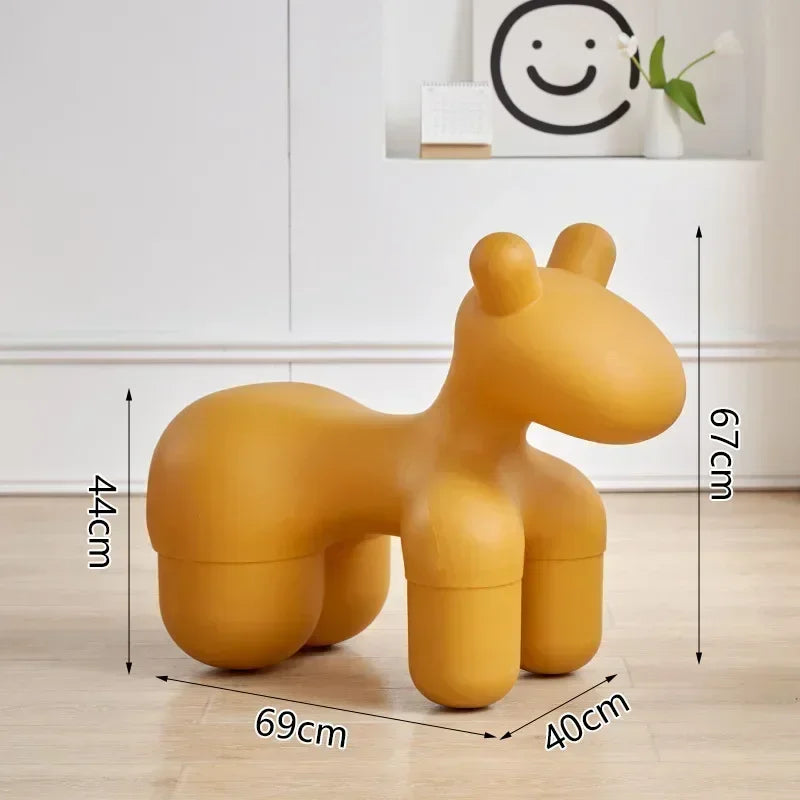 Tabouret de poney simple en forme d'animal, chaise de salon, chaise de loisirs, siège créatif pour enfants et adultes, chaise personnalisée pour chambre à coucher, décoration de la maison