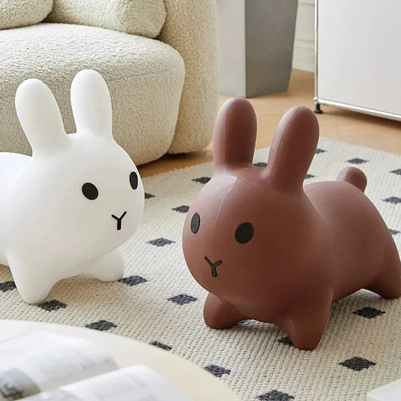 Tabouret de lapin nordique avec repose-pieds pour enfants, chaise d'extérieur écologique en plastique PE