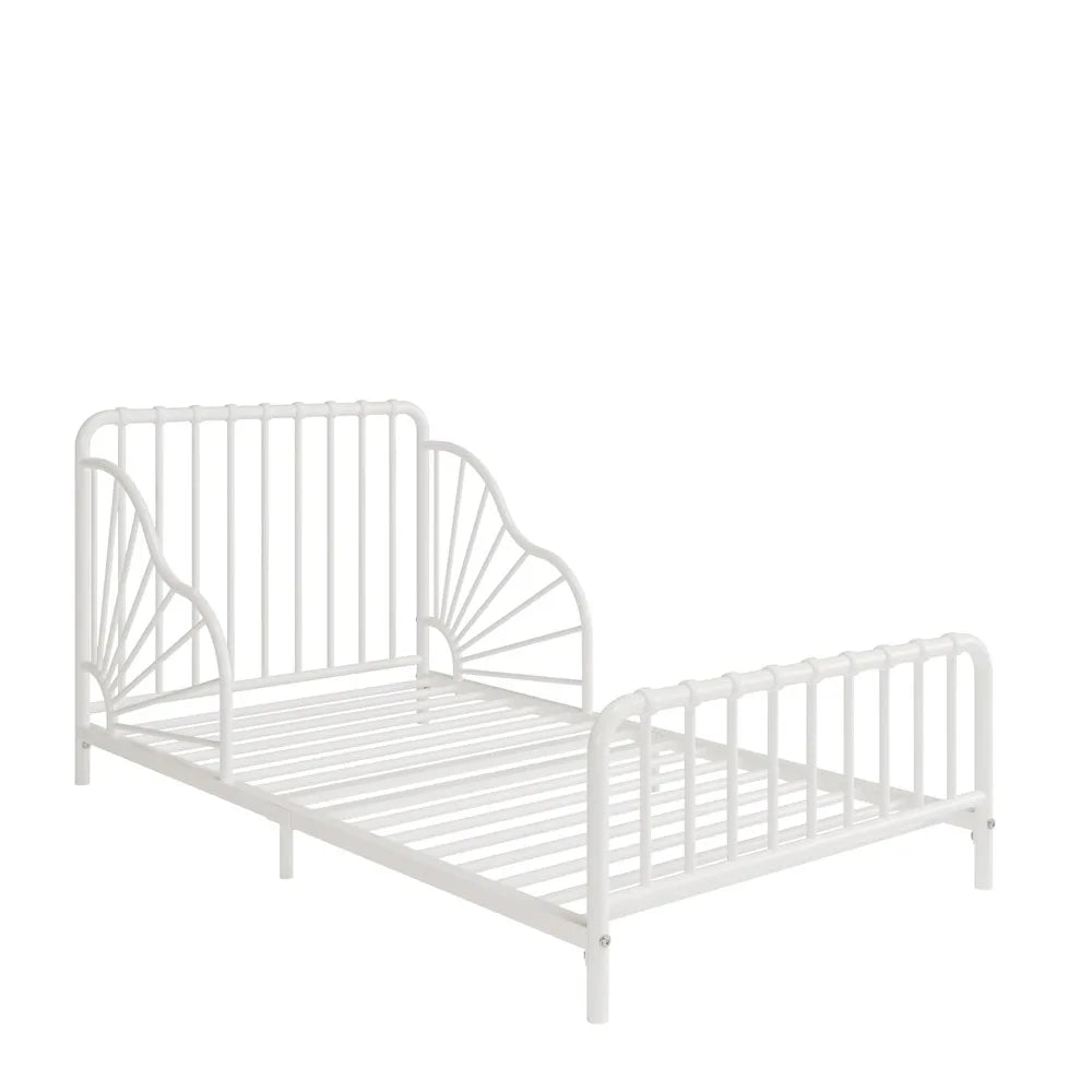 Cama infantil de metal Quinn de Little Seeds, color blanco roto