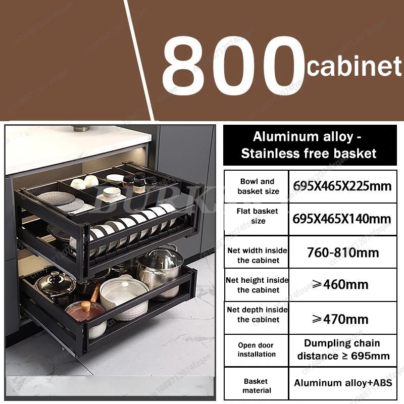 Gabinete de cocina y canasta de esquina de almacenamiento Estante para platos de condimentos incorporado Estante para platos extraíble completamente abierto y giratorio Suministros de almacenamiento