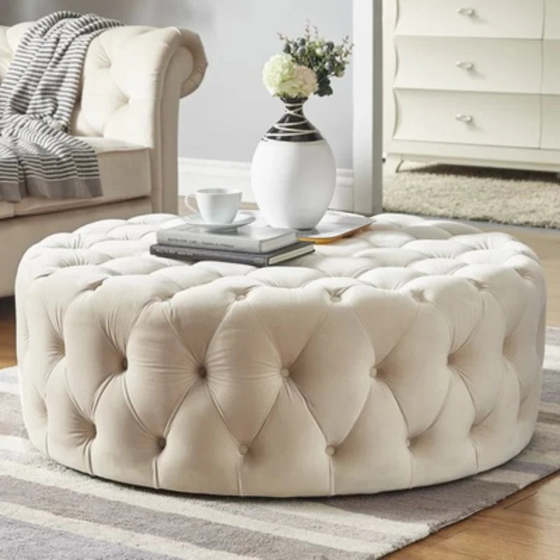 Nordic velvet Floor stool Corner sofa chair  round vanity stool design big soft ottoman pouf Child Low stool luxury furniture