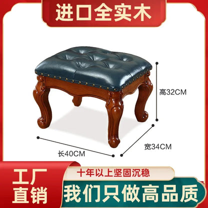 Small Kitchen Chair Coffee Table Adult Stool Living Room Solid Wood Backrest Children Chair Home Leather Low Stool 원목의자 Stuhl