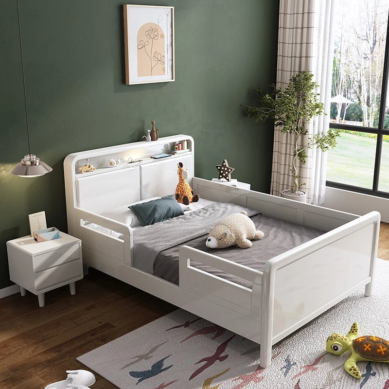 Joli lit blanc pour enfants filles nordiques de luxe modernes lits pour enfants têtes de lit Comferter Cama ensemble de chambre à coucher