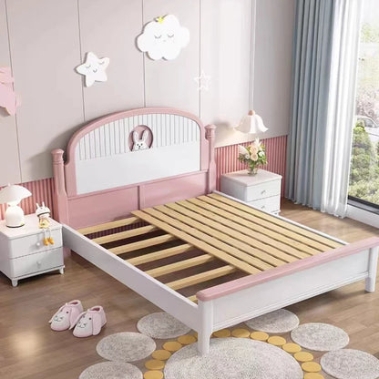 Cama infantil rosa para niñas, bonita y moderna cama de princesa cómoda, loft para niños, camas de dormitorio, muebles para el hogar