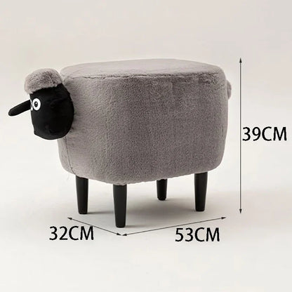 Multifunctional Living Room Ottomans Cartoon Sheep Styling Portable Small Chair Hallway Shoe Changing Stools Children Footrest