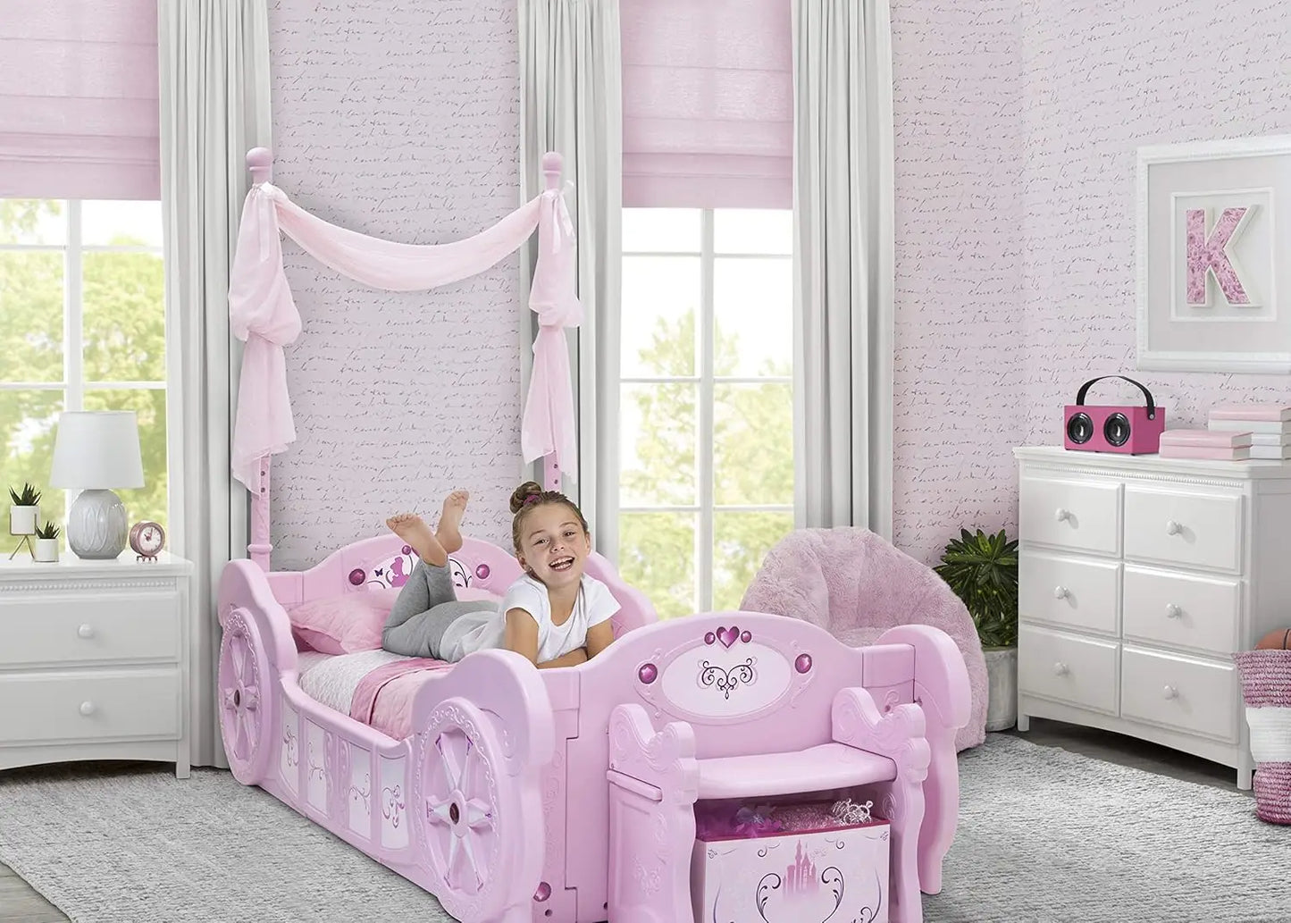 Princess Carriage Toddler-To-Twin Bed