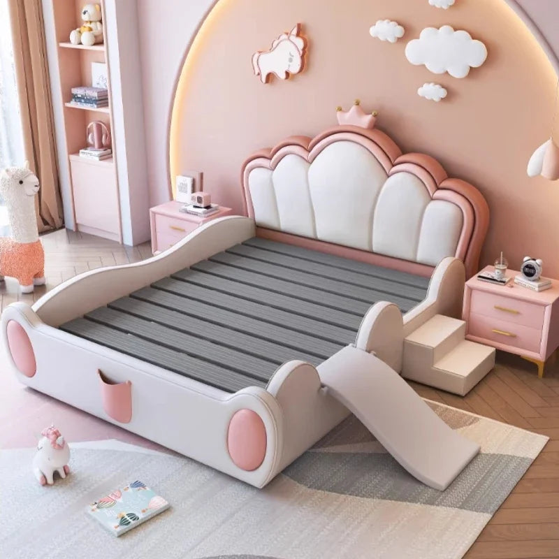 Princesse Jolie Luxe Lit Pour Enfants Filles Moderne Mignon Villa Lit Loft Queen Size Enfants Cama Box Casal Chambre Ensemble Meubles