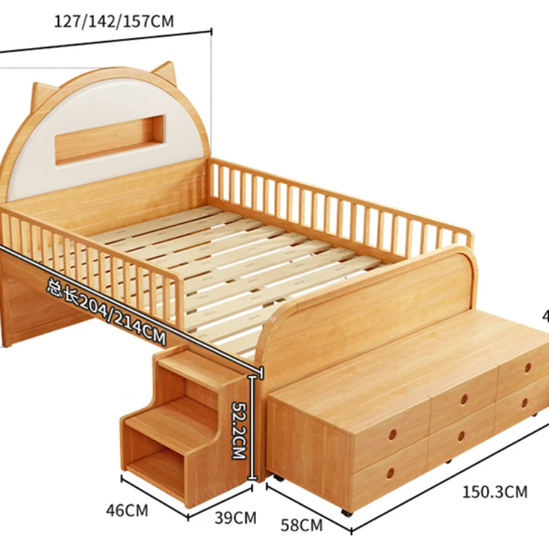 Joli lit moderne pour enfants Loft House Lit en bois massif Comferter Ensemble de chambre à coucher de luxe Cama Infantil Meubles