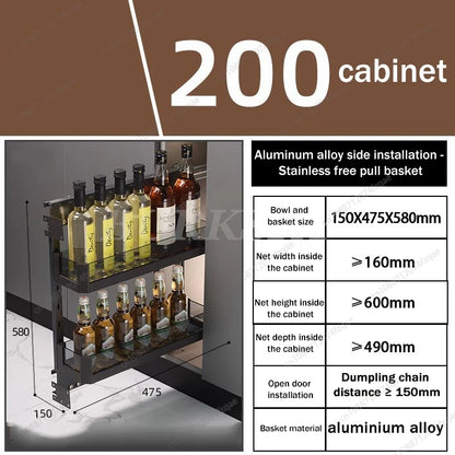 Gabinete de cocina y canasta de esquina de almacenamiento Estante para platos de condimentos incorporado Estante para platos extraíble completamente abierto y giratorio Suministros de almacenamiento