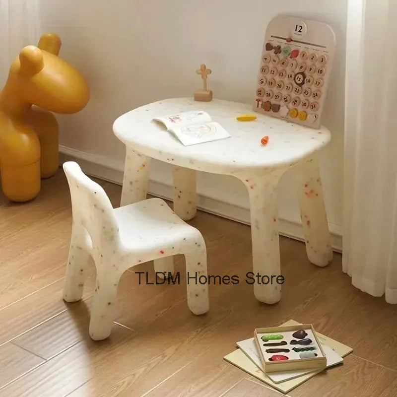 Plastic Study Table and Chairs Set for Kids Table Chair Stool Kindergarten Plastic Children Strong Durable Tables Furniture