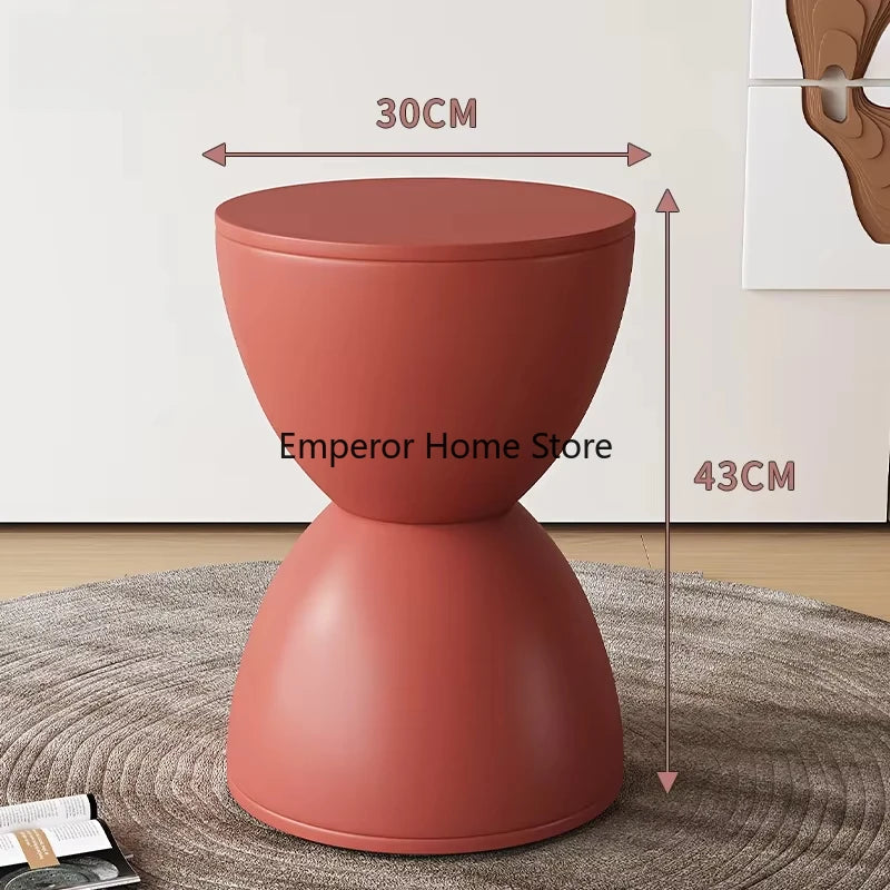 Round Stool Children Plastic Shoe Changing Coffee Table Low Stool Dresser Chair Hourglass Shaped Entrance Hall Furniture 발받침