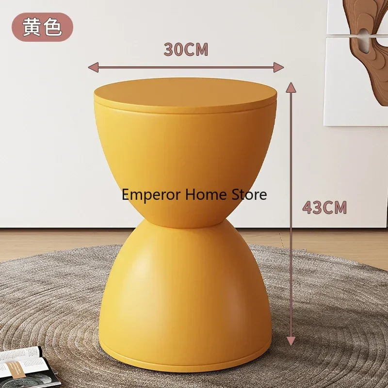 Round Stool Children Plastic Shoe Changing Coffee Table Low Stool Dresser Chair Hourglass Shaped Entrance Hall Furniture 발받침