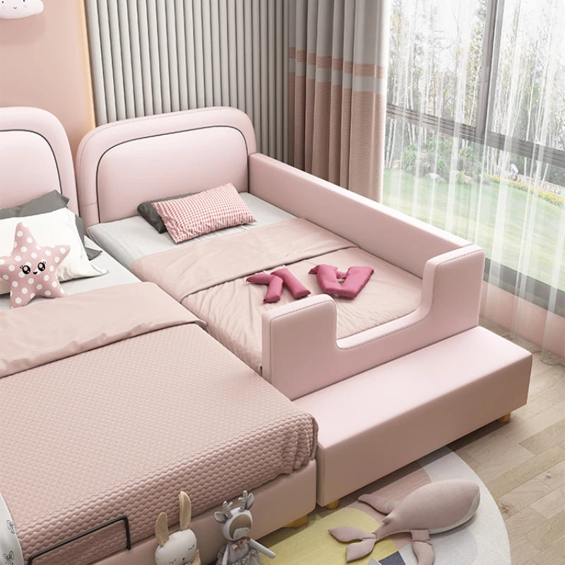 Camas para niñas princesas, modernas y cómodas, color rosa, para bebés, loft, color blanco, muebles para el hogar