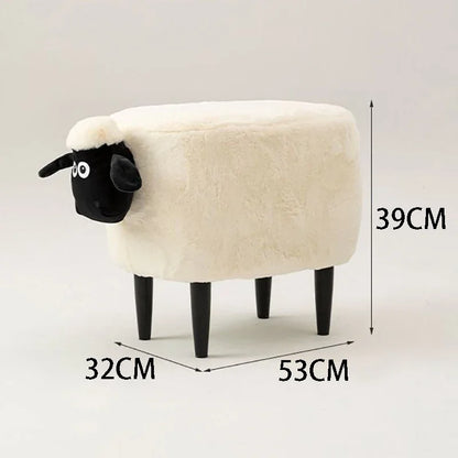 Multifunctional Living Room Ottomans Cartoon Sheep Styling Portable Small Chair Hallway Shoe Changing Stools Children Footrest