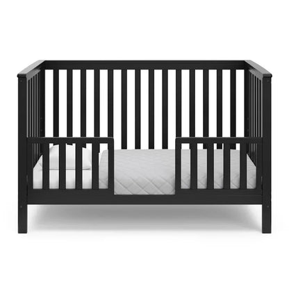 Cuna convertible 4 en 1 Hillcrest de Storkcraft (negra): se convierte en sofá cama, cama para niños pequeños y cama de tamaño completo