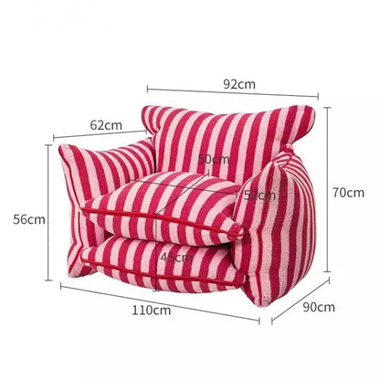 Mooli Simple Household Living Room Leisure Lazy Sofa Net Red Striped Bedroom Tatami Creative Backrest Chaise Longue