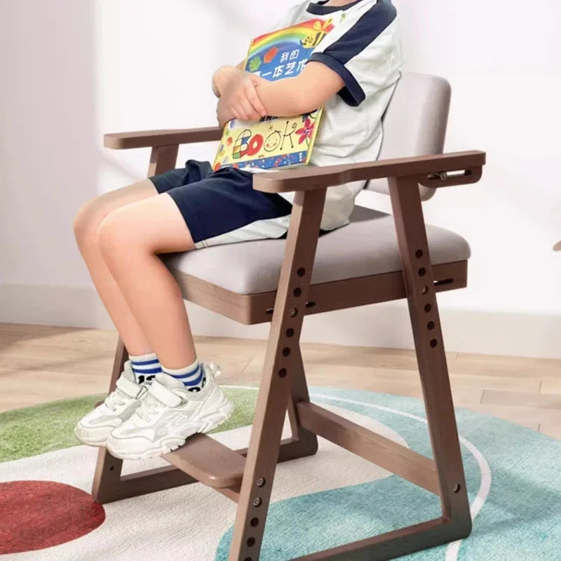 Chaises d'étude pour enfants en bois massif avec sièges élévateurs réglables Chaises d'écriture Chaises de salle à manger Bureaux de cuisine Sillas Para Comedor Стул 의자