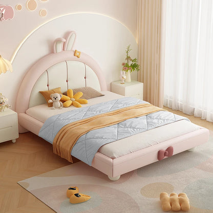 Cama doble suave de princesa para niñas, diseño moderno de lujo, marcos de cama para niños que ahorran espacio, muebles de dormitorio para bebés con iluminación