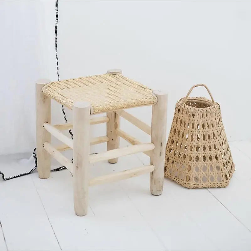 Taburete de cocina móvil Pasillo Playa Comedor Reposapiés moderno Tocador Silla de madera Diseño Dormitorio Niños Mesa de maquillaje Taburete Tejido Pequeño