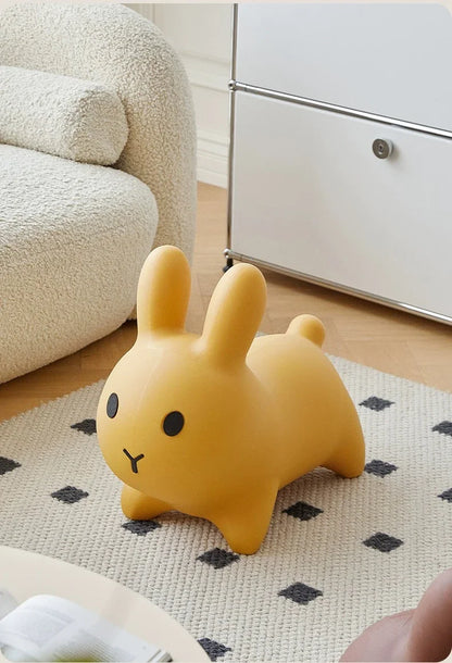 Tabouret de lapin nordique avec repose-pieds pour enfants, chaise d'extérieur écologique en plastique PE