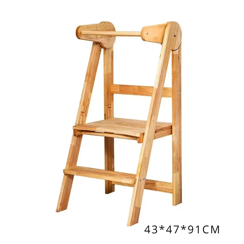 Simple Wooden Step Ladders Children Stools Living Room Chairs Kitchen Bath Folding Stool Household Non-slip Step Armrest Chair