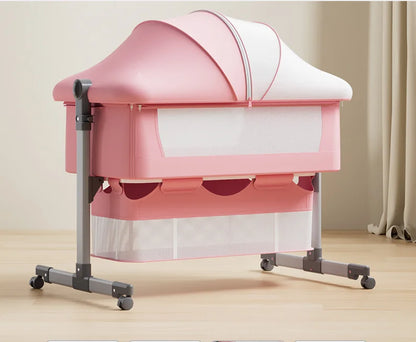 Berceau rose pour nouveau-né de style européen pour enfants, berceau amovible, multifonctionnel, portable et pliable pour poupées reborn