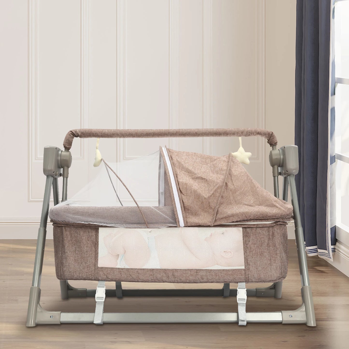 Portable Electric Baby Swing Baby Cradle Bassinet Rocking Crib Infant Bed Newborn Bedside Crib Foldable Music Sleep Basket Cot