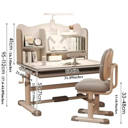 Study School Kids Table Chair Set Writing Bookcase Modern Height Adjustable Chair Child Set Computer Scrivania Kids Furniture