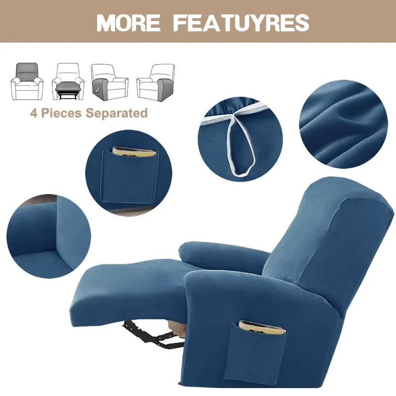 Housse de canapé inclinable élastique en velours pour salon, housse de protection pour fauteuil inclinable élastique Lazy Boy Relax