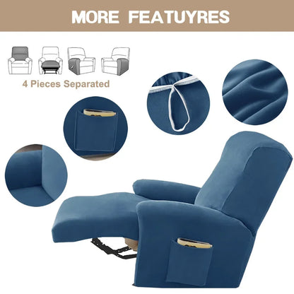 Funda elástica de terciopelo para sofá reclinable para sala de estar, funda protectora elástica para sillón reclinable, fundas para sillón Lazy Boy Relax