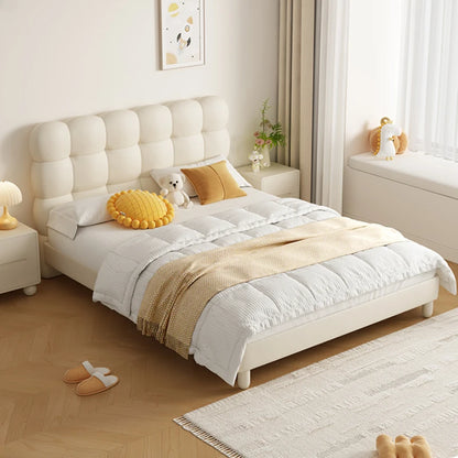 Cama infantil nórdica moderna para niñas, cómoda cama alta blanca, cama infantil de lujo para princesas, muebles de dormitorio