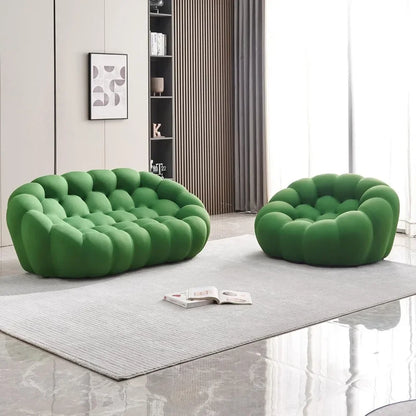 Canapé de sol moderne et paresseux, fauteuil de salon rembourré et confortable, fauteuil pouf à bulles avec matériau textile 3D