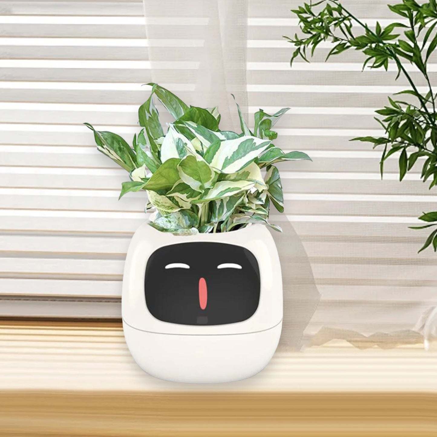 Maceta inteligente adorable con interacción de gestos para plantas de interior, para sala de estar interior, escritorio ordenado, regalo