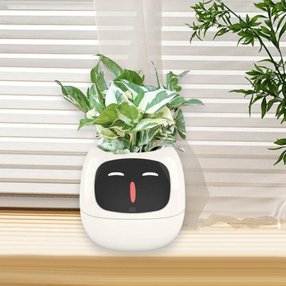 Smart Flowerpot Adorable Rich Gesture Interaction Smart Plant Pot for Indoor Plants for Indoor Living Room Neat Desk Setup Gift