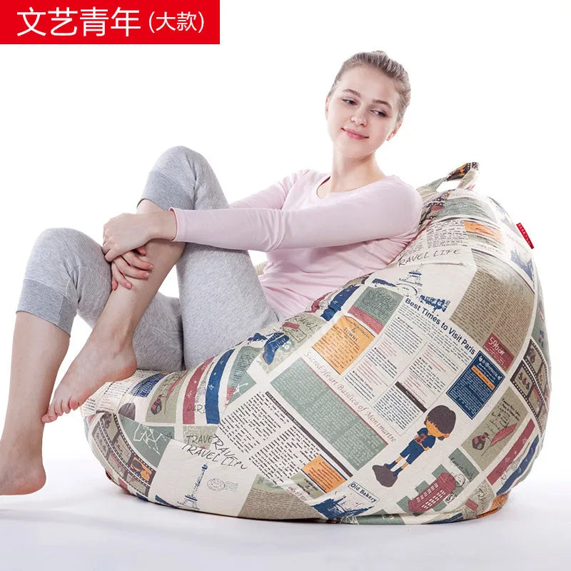 Small Sofa Household Children's Balcony Corner Small Stool Safe And Healthy Lightweight Striped Children's Bean Bag Sofa