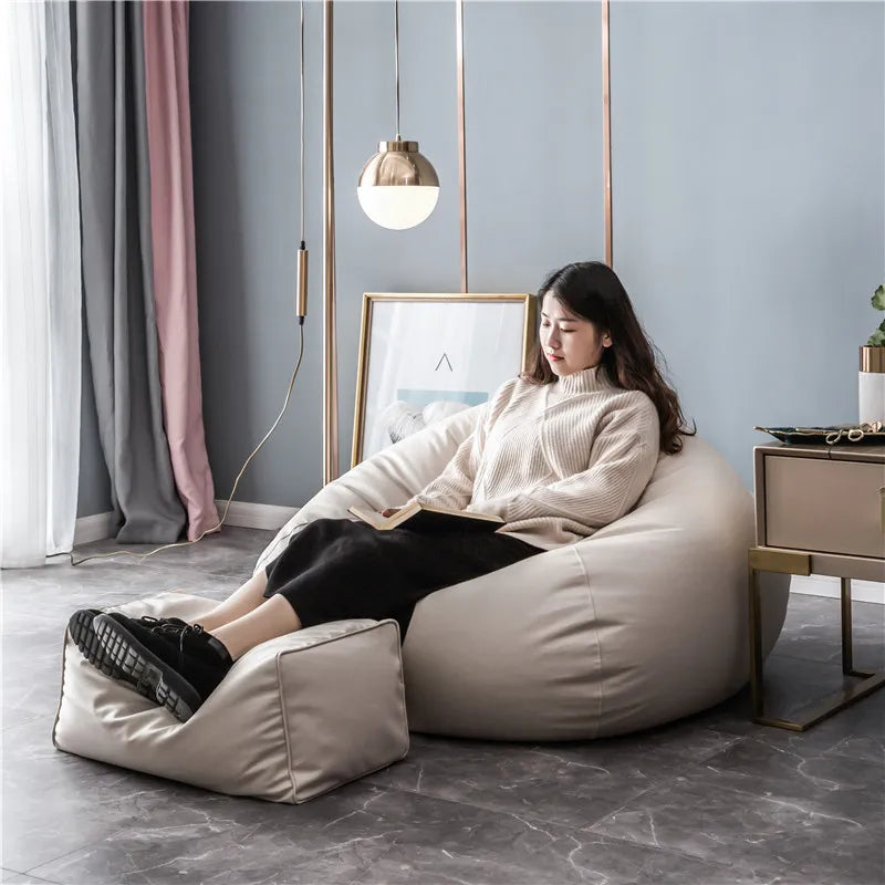 Recliner Foam Fluffy Bean Bag Sofa Living Room Sleeping Filling Office Lazy Sofa Bean Bag Unisex Modern Sofa Wohnzimmer Decor