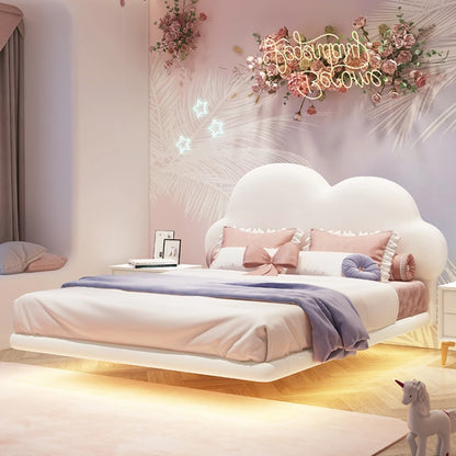 Lit double princesse pour enfants, joli lit de luxe blanc pour filles, commode pour enfants, ensemble de chambre à coucher