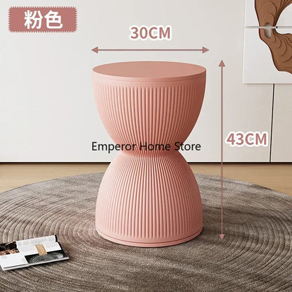 Round Stool Children Plastic Shoe Changing Coffee Table Low Stool Dresser Chair Hourglass Shaped Entrance Hall Furniture 발받침