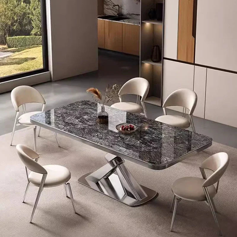 Mesa de diseño para comedor, sala grande, muebles nórdicos de lujo, hogar, estilo moderno, mesas de comedor, juegos de muebles de cocina, patio