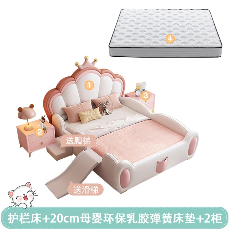 Lit pour enfants moderne et unique Princesse Luxe Loft Lit pour enfants Queen Size Cama Infantil Meubles pour la maison